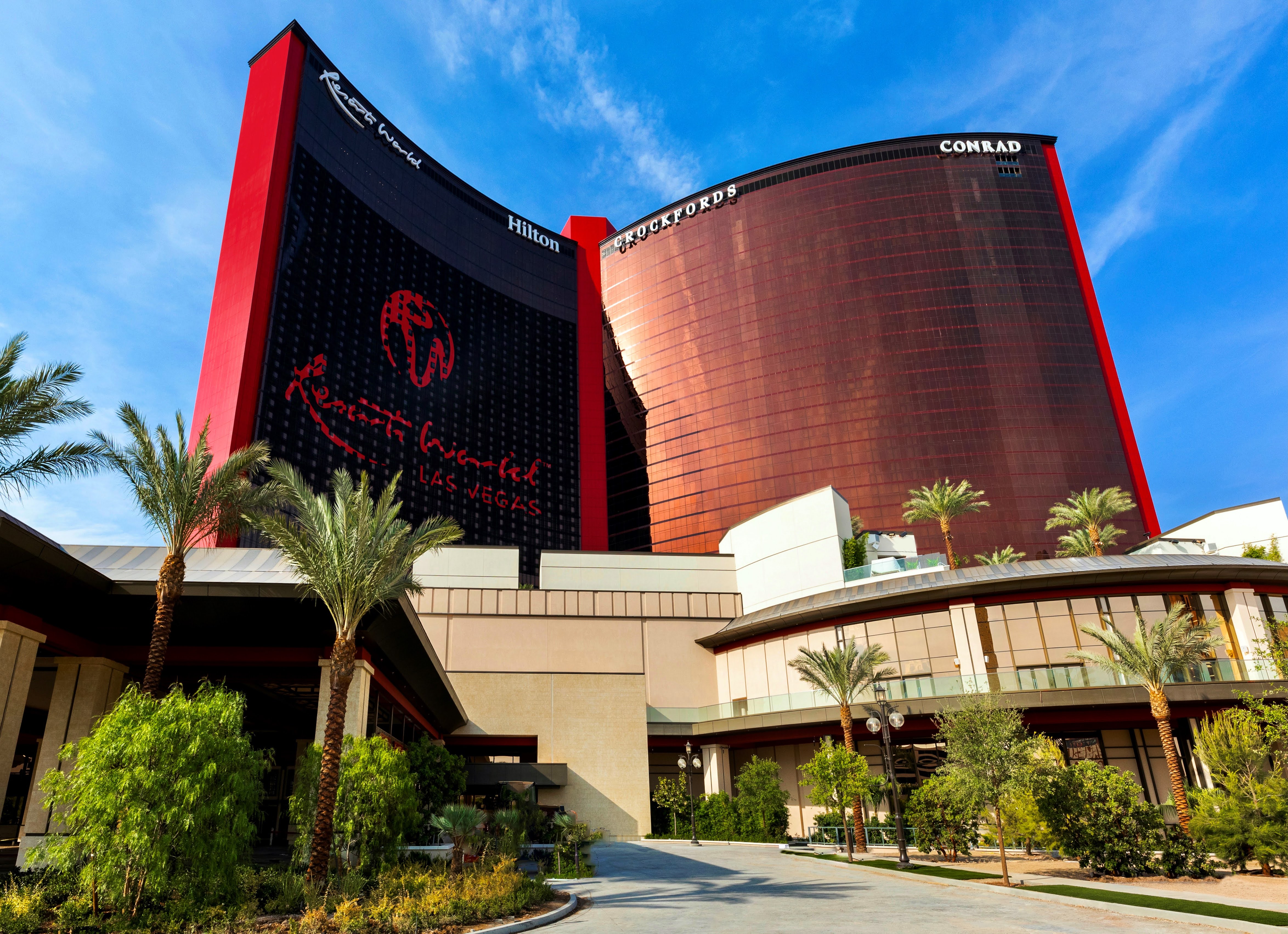 La worlds. Отель Хилтон Лас Вегас. Вегас экстерьер. Conrad Hotels & Resorts. Conrad las Vegas at Resorts World.